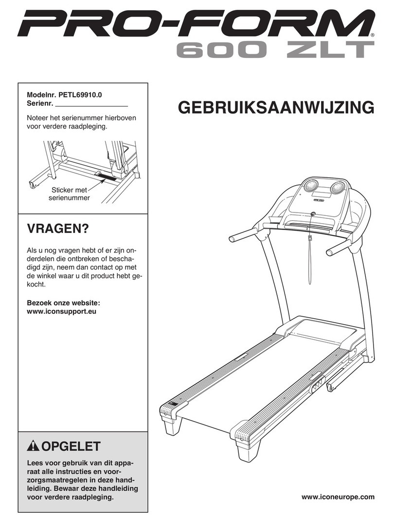 Pro-Form 600 Zlt Treadmill System manual