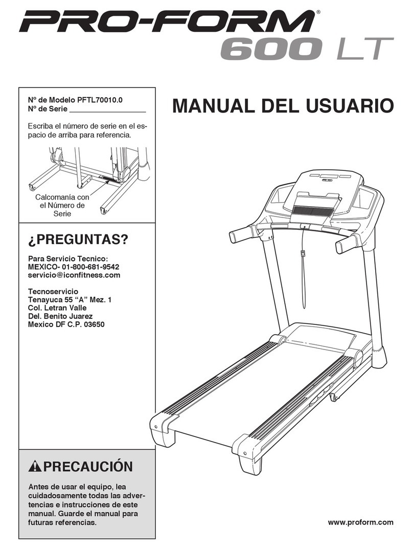 Pro-Form 600 Lt Treadmill Manual Del Usuario
