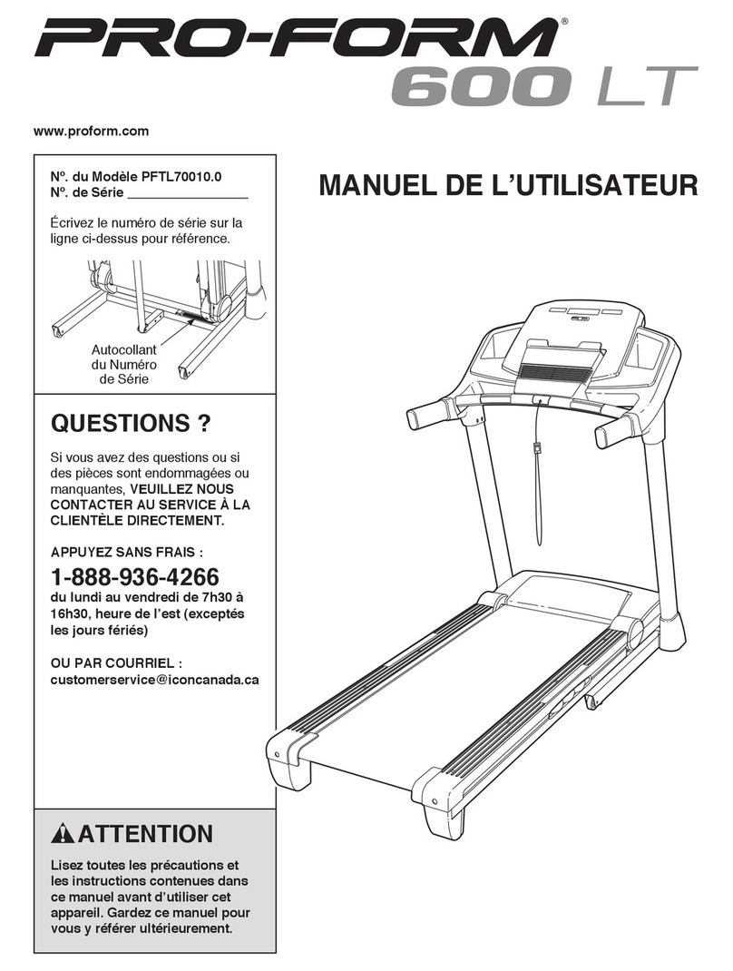 Pro-Form 600 Lt Treadmill User manual