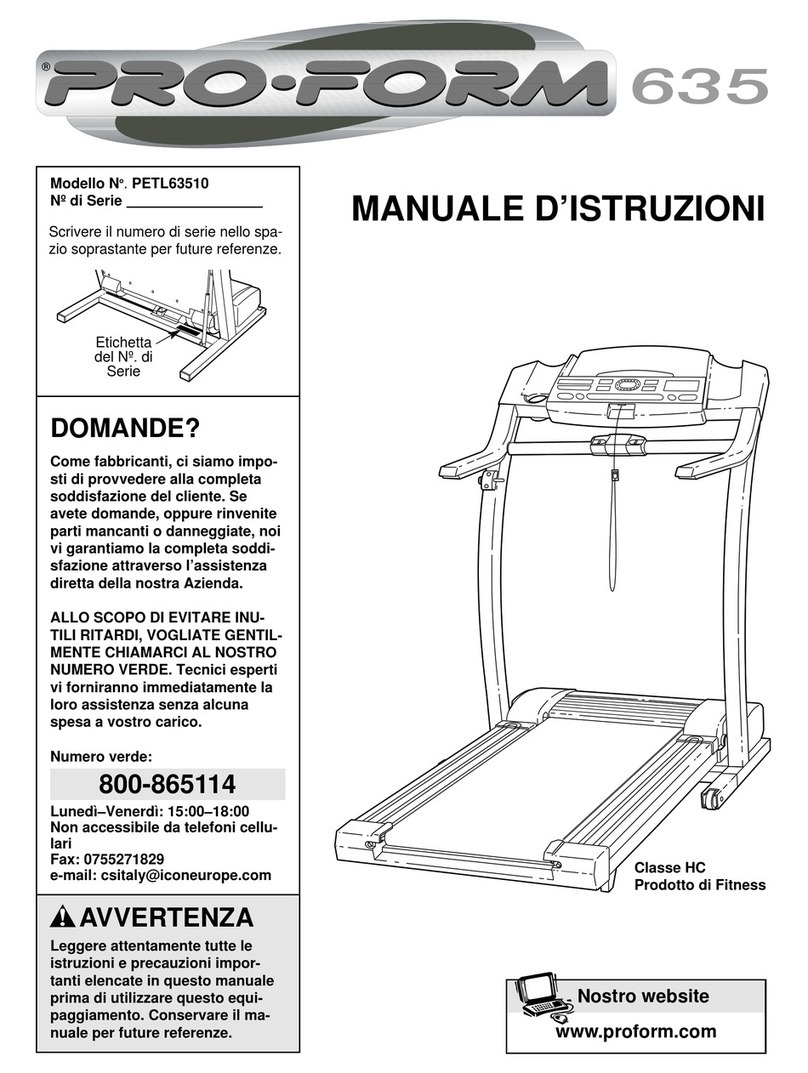 Pro-Form 635 Operating and maintenance manual