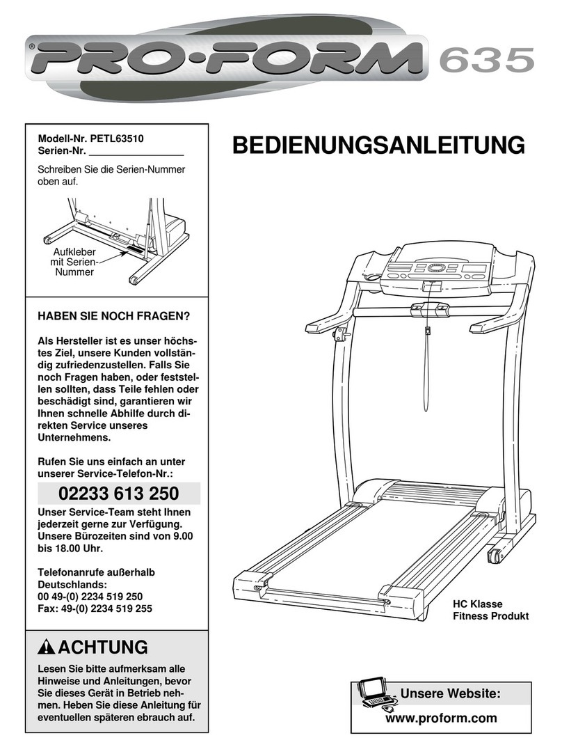 Pro-Form 635 Quick start guide Pro-Form 635 Quick start guide