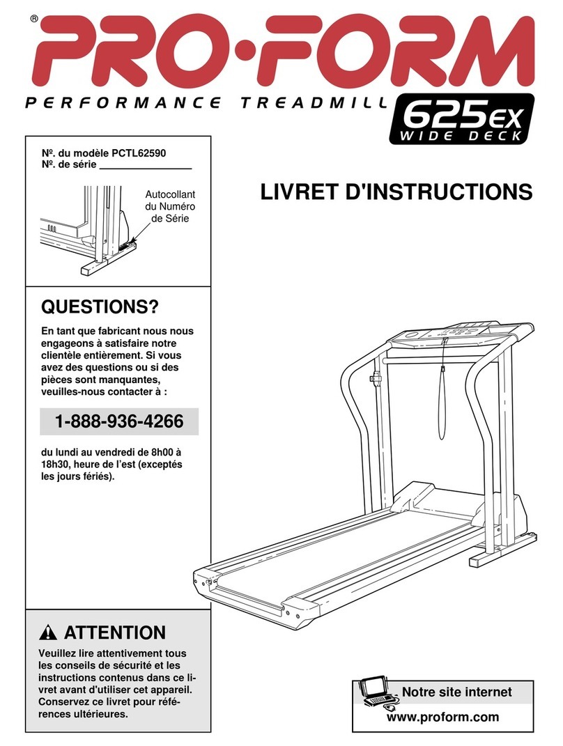 Pro-Form 625ex Treadmill User manual Pro-Form 625ex Treadmill User manual