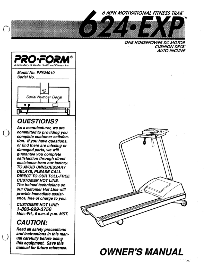 Pro-Form 624 Exp User manual Pro-Form 624 Exp User manual