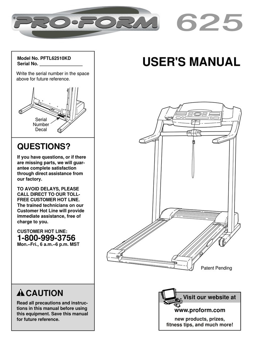 Pro-Form 625 user manual