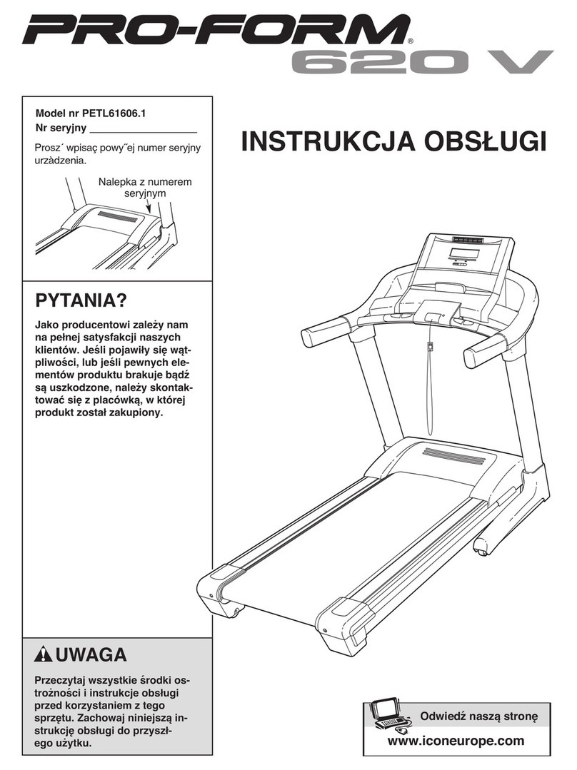 Pro-Form 620 V Treadmill Reference guide