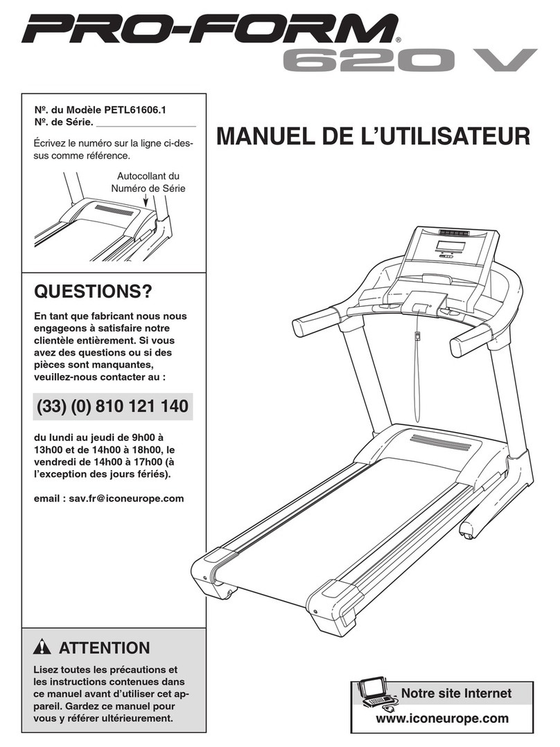 Pro-Form 620 V Treadmill User manual