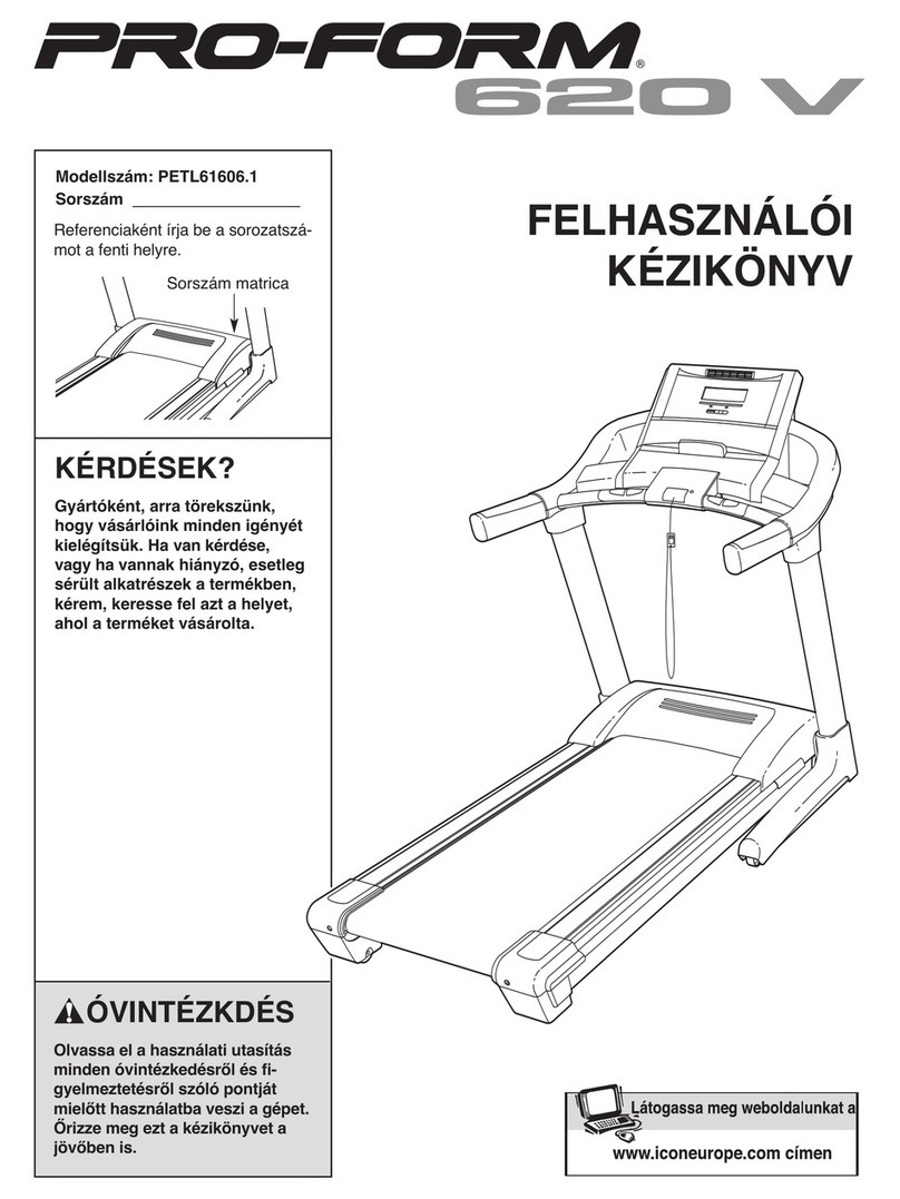 Pro-Form 620 V Treadmill User manual Pro-Form 620 V Treadmill User manual
