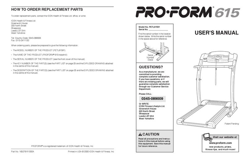 Pro-Form 615 User manual