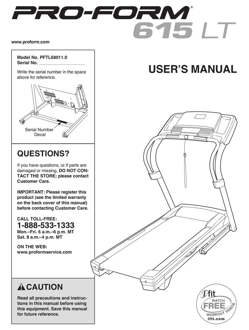 Pro-Form 615 Lt Treadmill User manual
