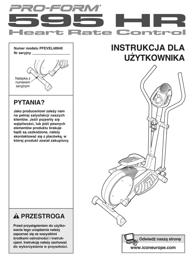 Pro-Form 595 HR Reference guide