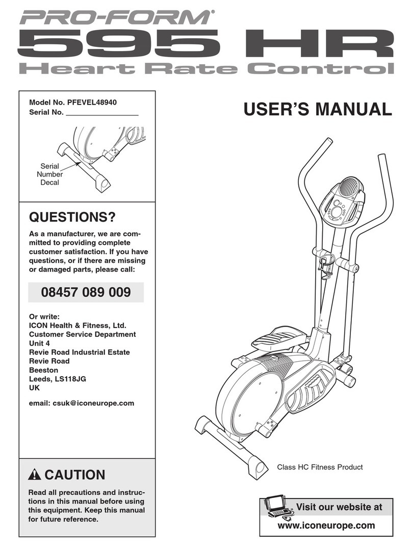 Pro-Form 595 HR User manual Pro-Form 595 HR User manual