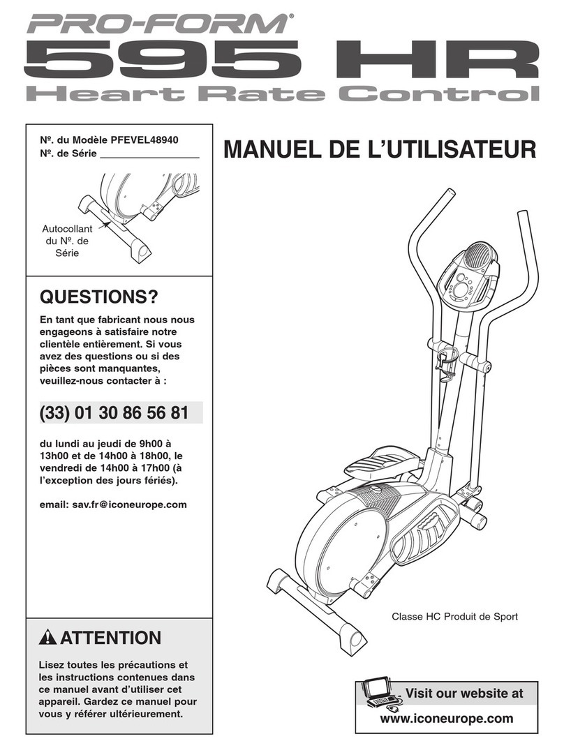 Pro-Form 595 HR User manual
