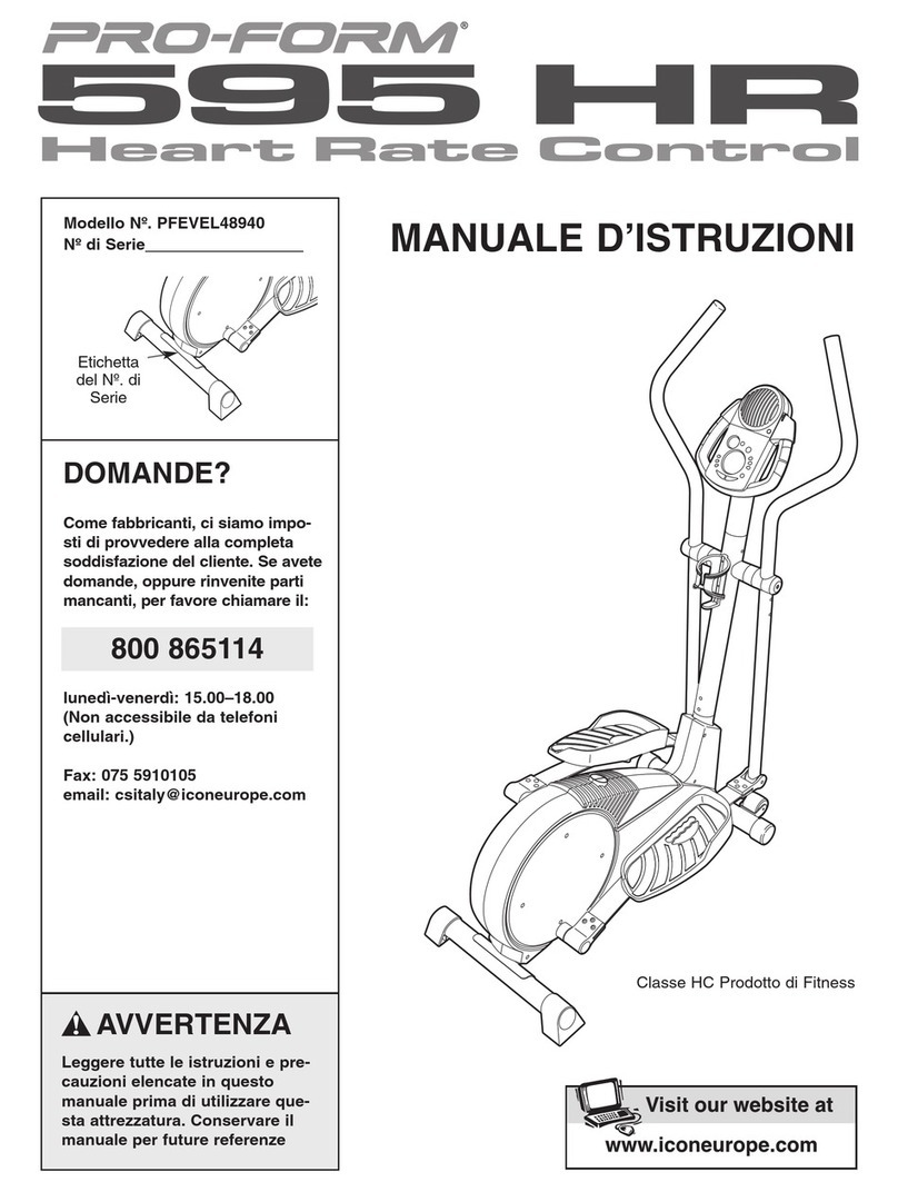 Pro-Form 595 HR Operating and maintenance manual Pro-Form 595 HR Operating and maintenance manual