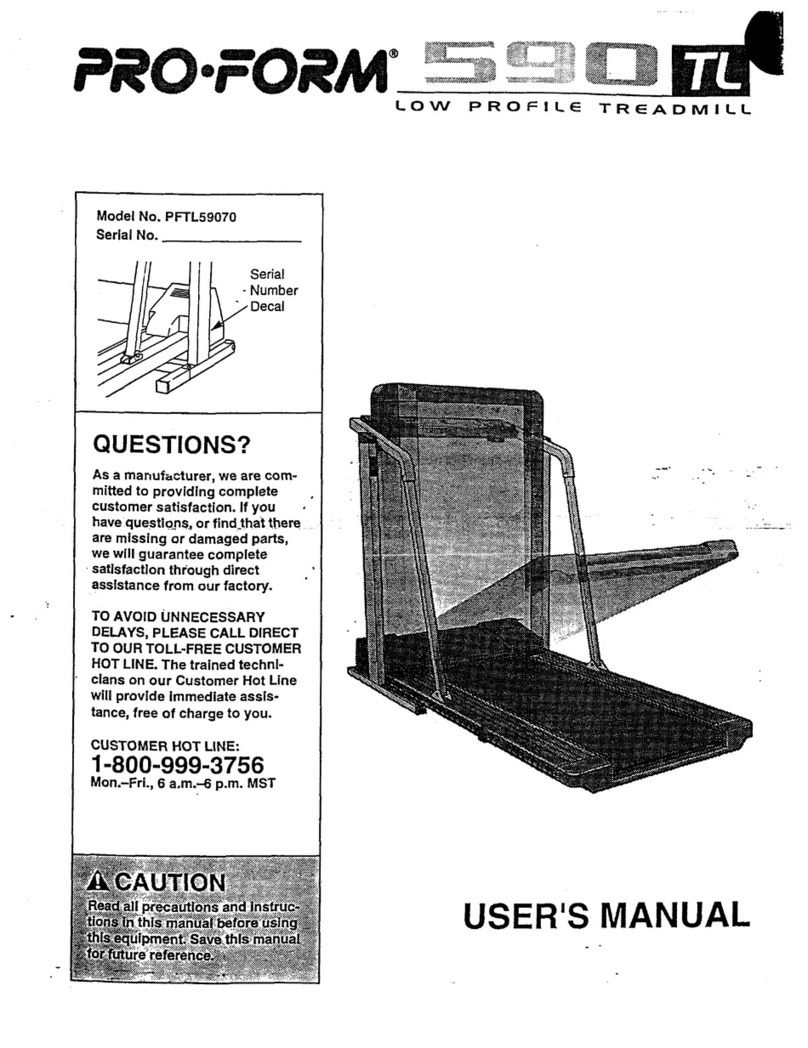 Pro-Form 590tl User manual