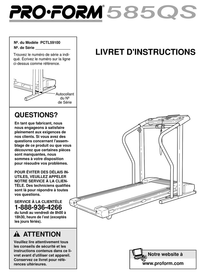 Pro-Form 585 Qs Treadmill User manual