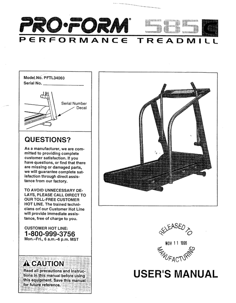 Pro-Form 585c User manual