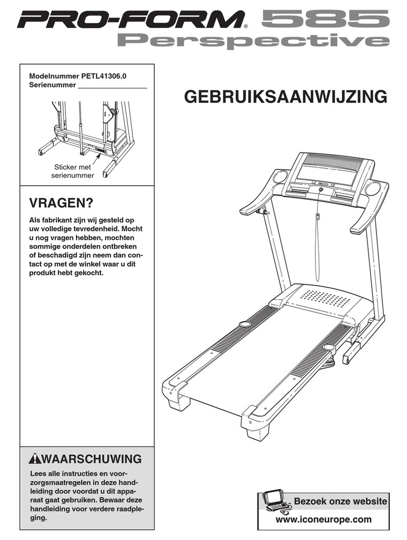 Pro-Form 585 Perspective Treadmill System manual