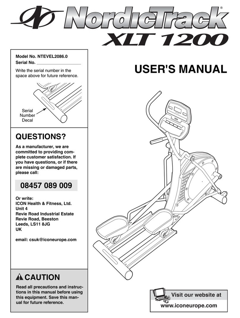 NordicTrack Xlt 1200 Elliptcal user manual