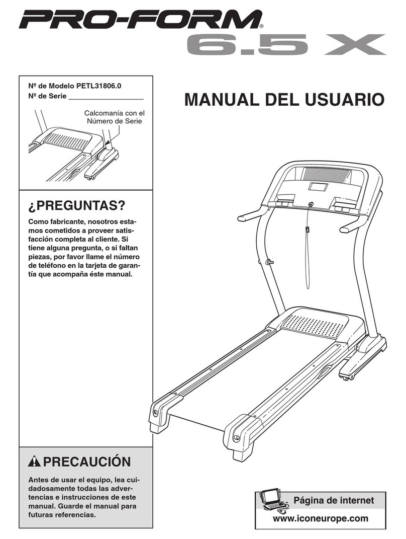 Pro-Form 6.5 X Treadmill Manual Del Usuario