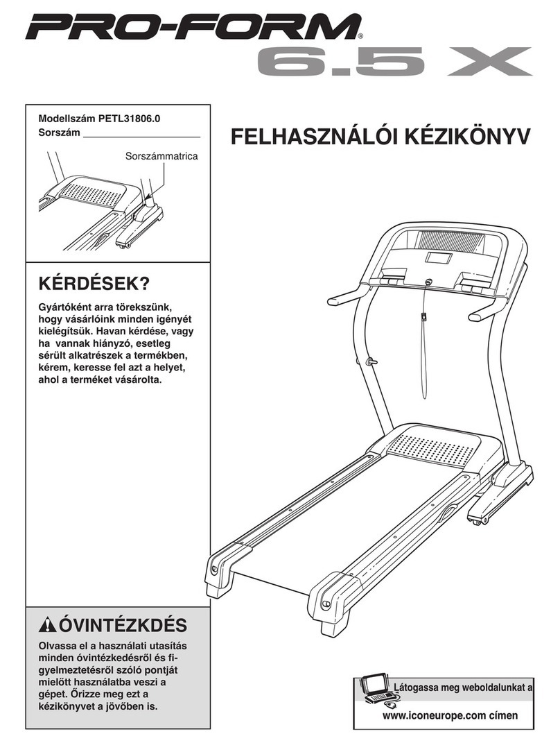 Pro-Form 6.5 X Treadmill User manual