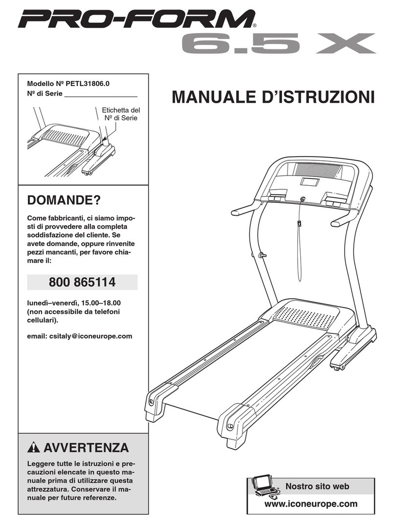 Pro-Form 6.5 X Treadmill Operating and maintenance manual Pro-Form 6.5 X Treadmill Operating and maintenance manual
