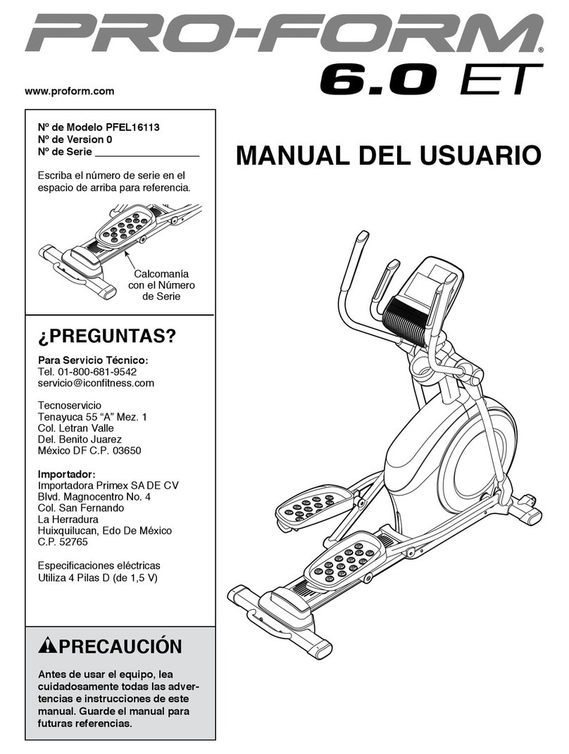 Pro-Form 6.0 Et Elliptical Manual Del Usuario