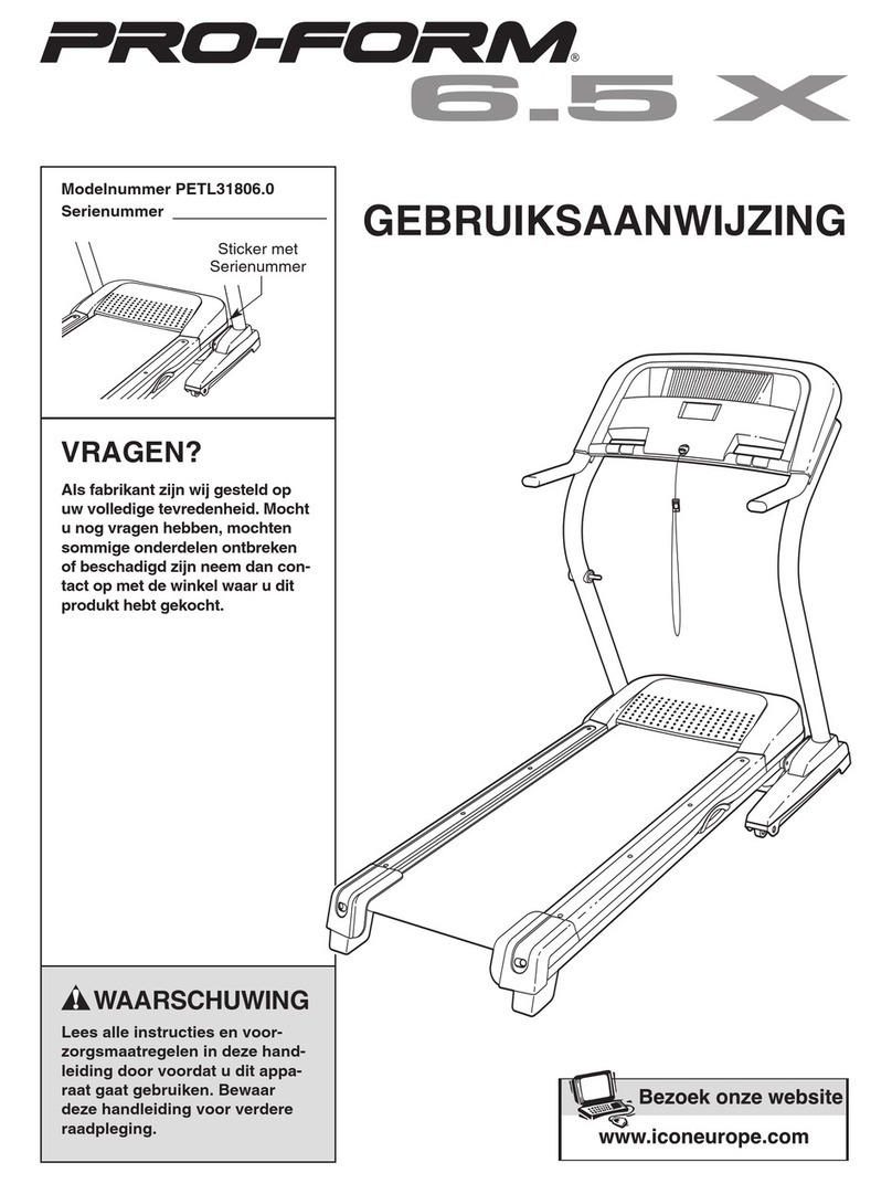 Pro-Form 6.5 X Treadmill System manual Pro-Form 6.5 X Treadmill System manual
