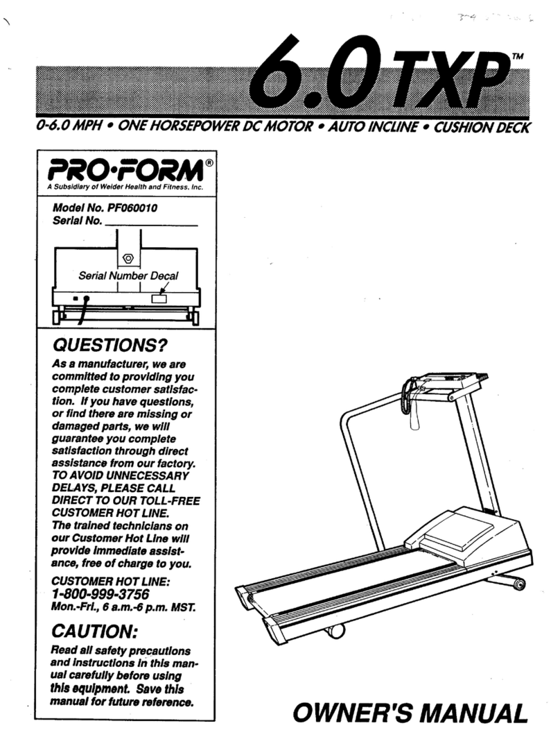 Pro-Form 6.0 Txp User manual