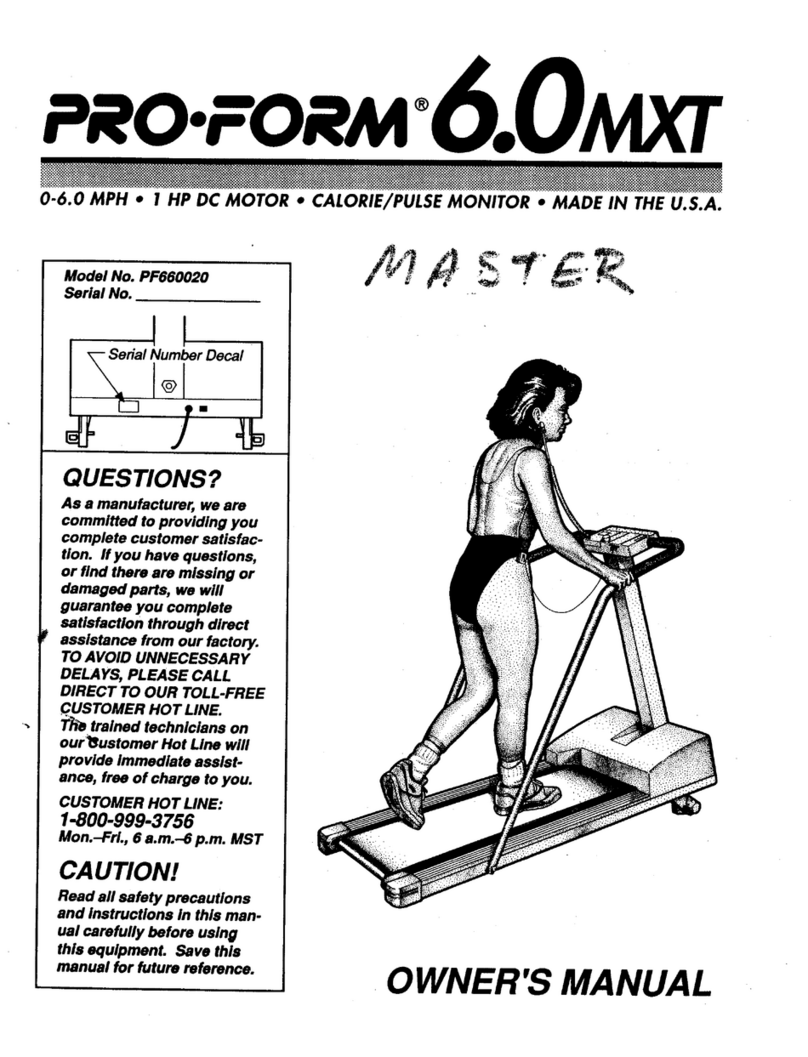 Pro-Form 6.0 Mxt User manual