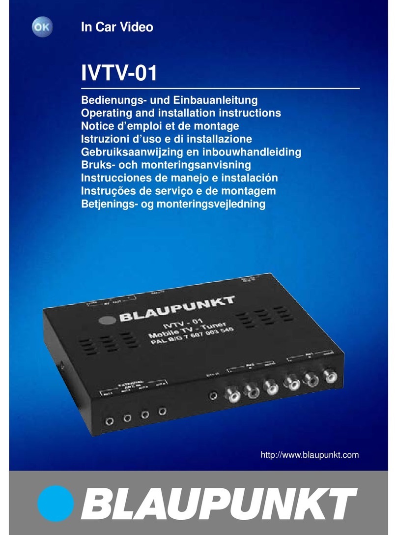 Blaupunkt IVTV-01 OPERATING AND INSTALLATION Manual Blaupunkt IVTV-01 OPERATING AND INSTALLATION Manual