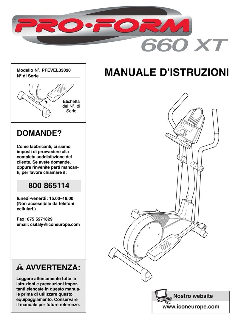 Pro-Form 660 Xt Operating and maintenance manual