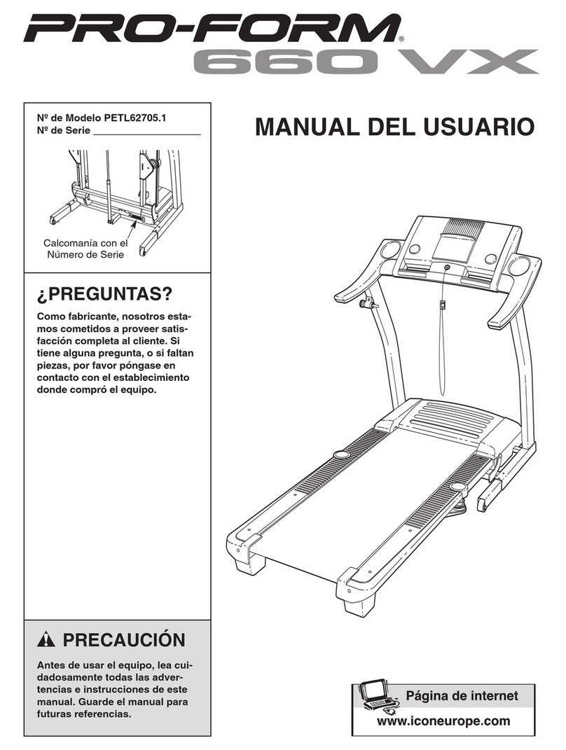 Pro-Form 660 Vx Treadmill User guide