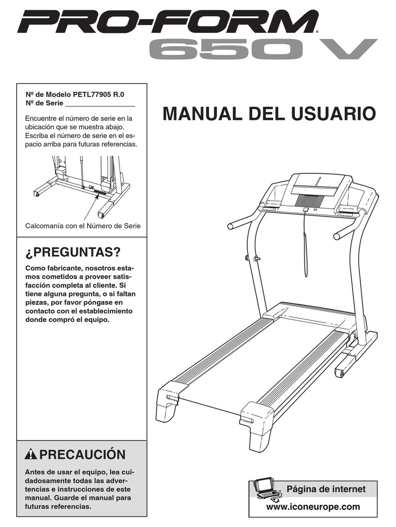 Pro-Form 650 V Treadmill User guide Pro-Form 650 V Treadmill User guide