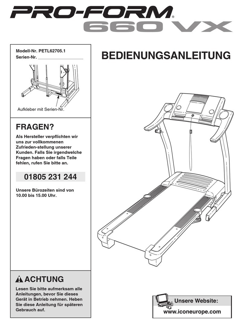 Pro-Form 660 Vx Treadmill Bedienungsanleitung