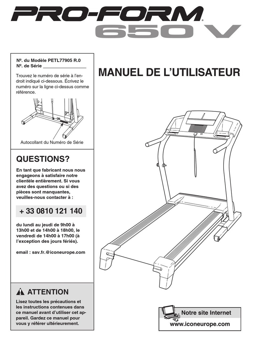 Pro-Form 650 V Treadmill User manual