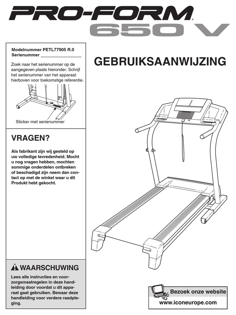 Pro-Form 650 V Treadmill System manual