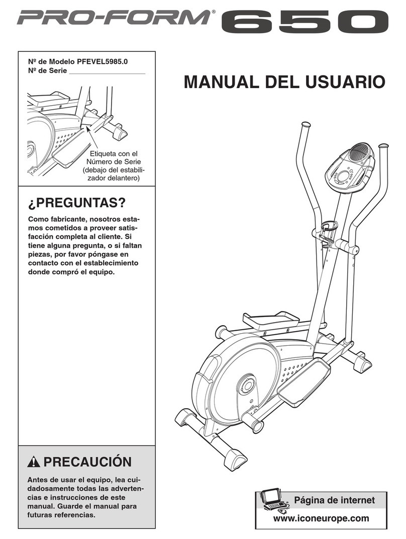 Pro-Form 650 Cardio Cross Trainer Elliptical User guide Pro-Form 650 Cardio Cross Trainer Elliptical User guide