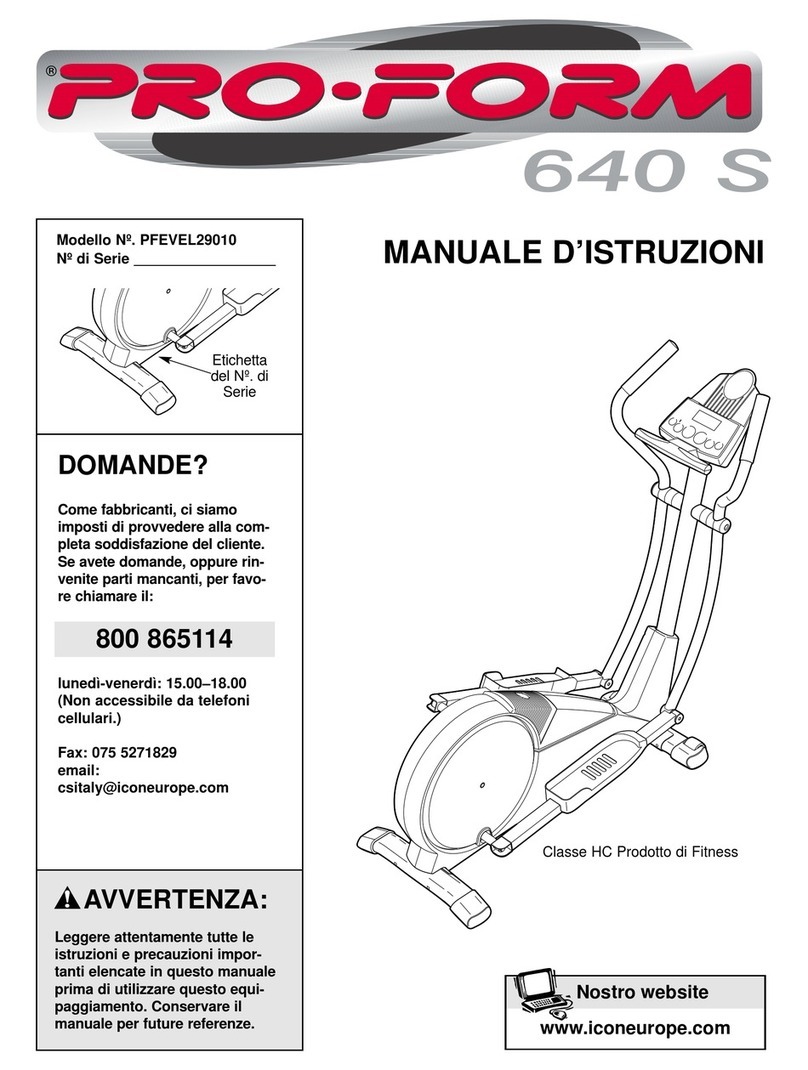 Pro-Form 640s Operating and maintenance manual
