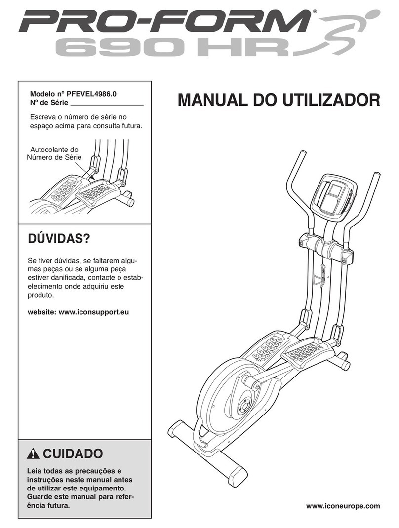 Pro-Form 690 Hr Elliptical Setup guide