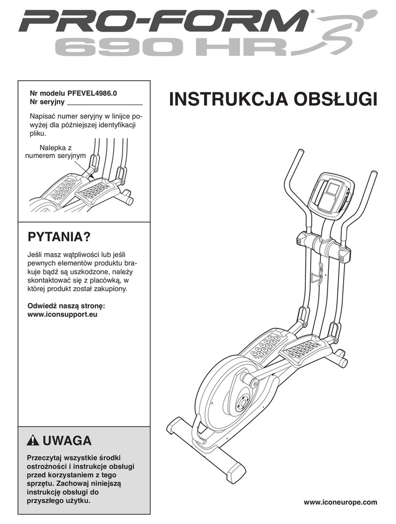 Pro-Form 690 Hr Elliptical Reference guide Pro-Form 690 Hr Elliptical Reference guide