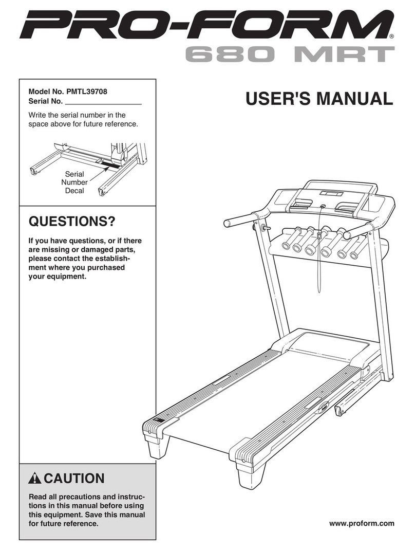 Pro-Form 680 Mrt Treadmill User manual