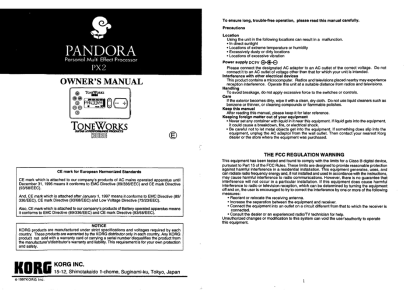 Korg Pandora PX2 User manual