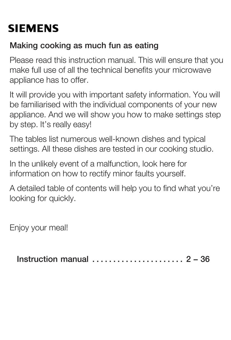 Siemens Microwave Oven User manual