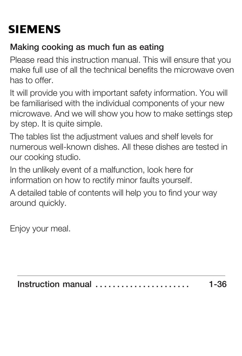 Siemens Microwave Oven instruction manual