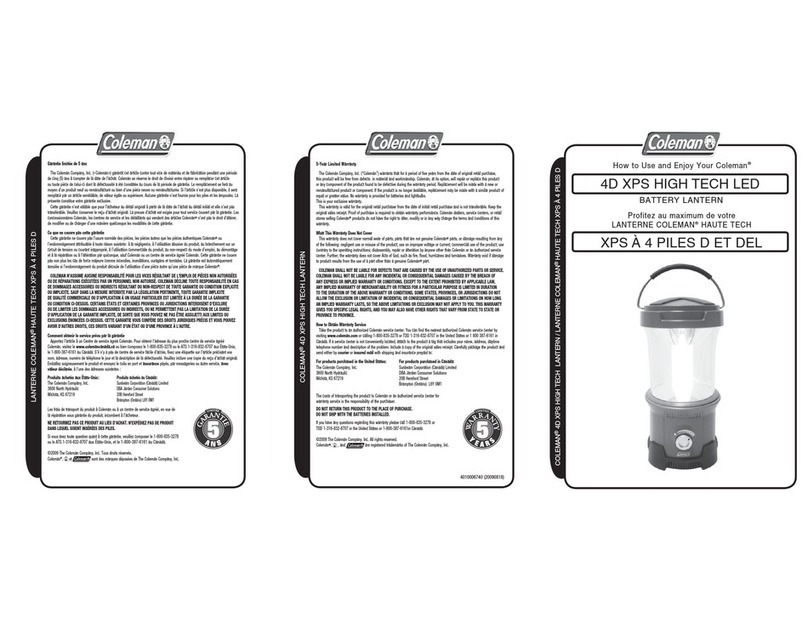 Coleman 4D XPS Operating instructions