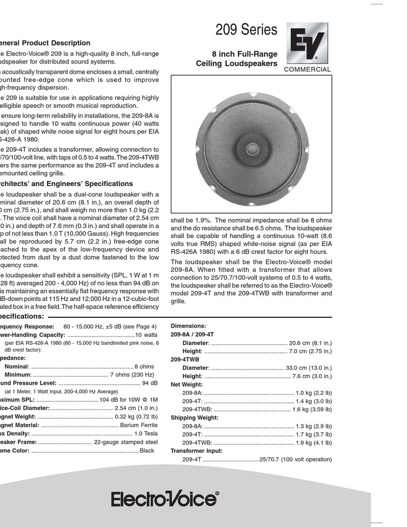 Electro-Voice 209 Series specification