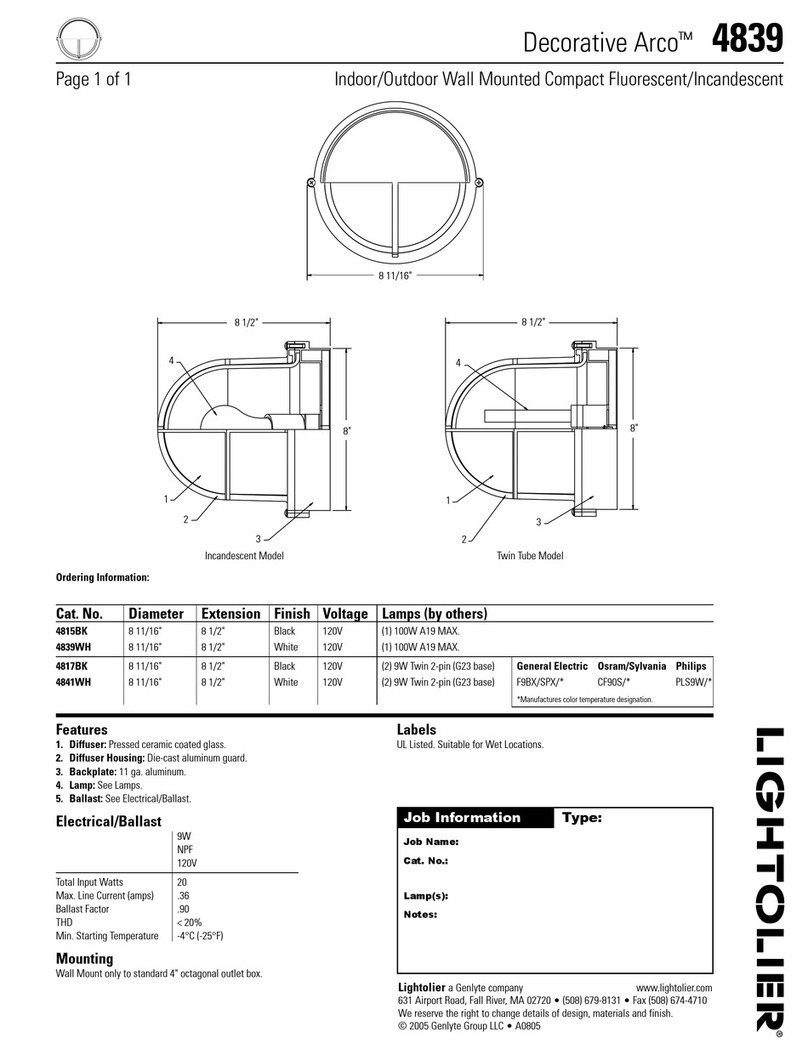 Lightolier Decorative Arco 4839 User manual