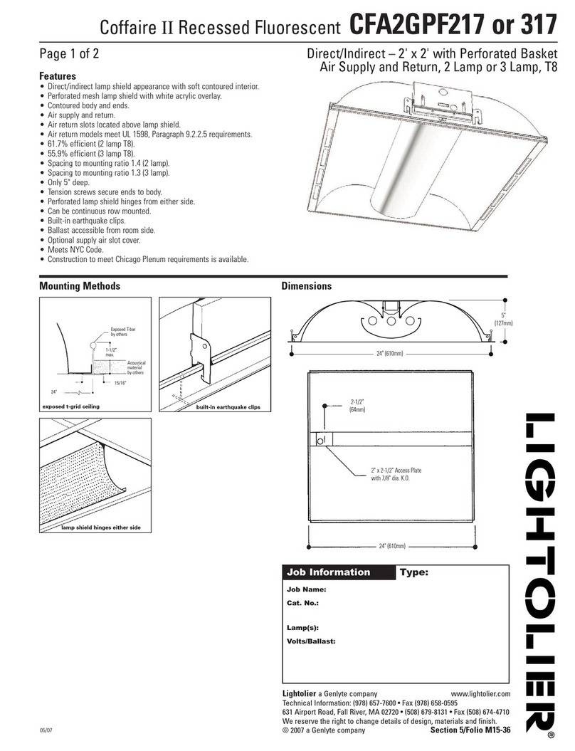 Lightolier Coffaire II CFA2GPF217 User manual
