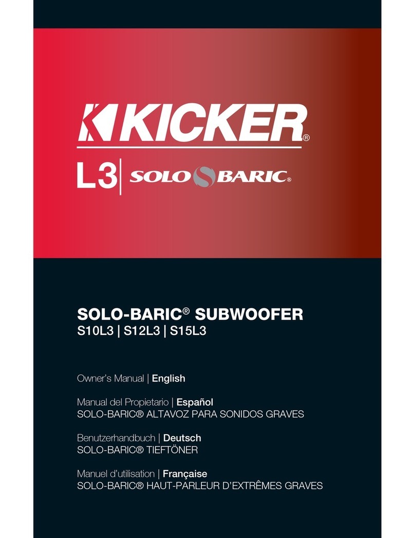 Kicker SOLO-BARIC S10L3 owner's manual