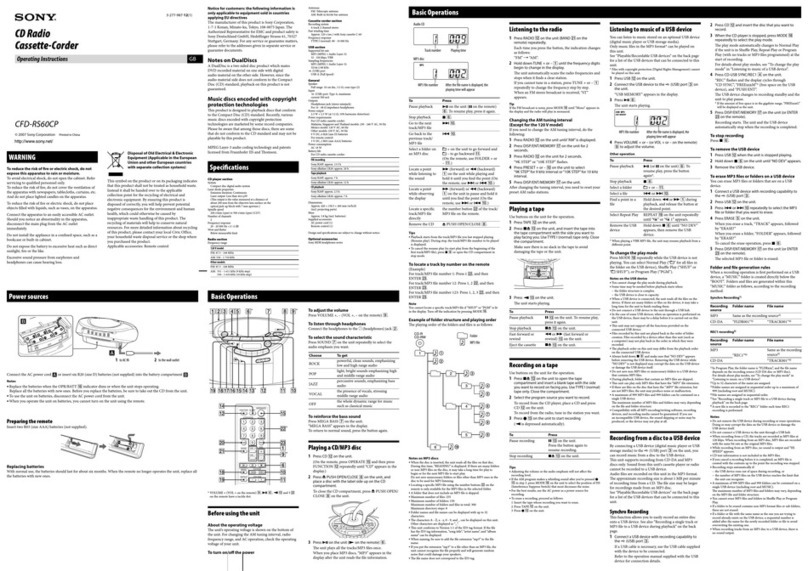 Sony CFD-RS60CP User manual